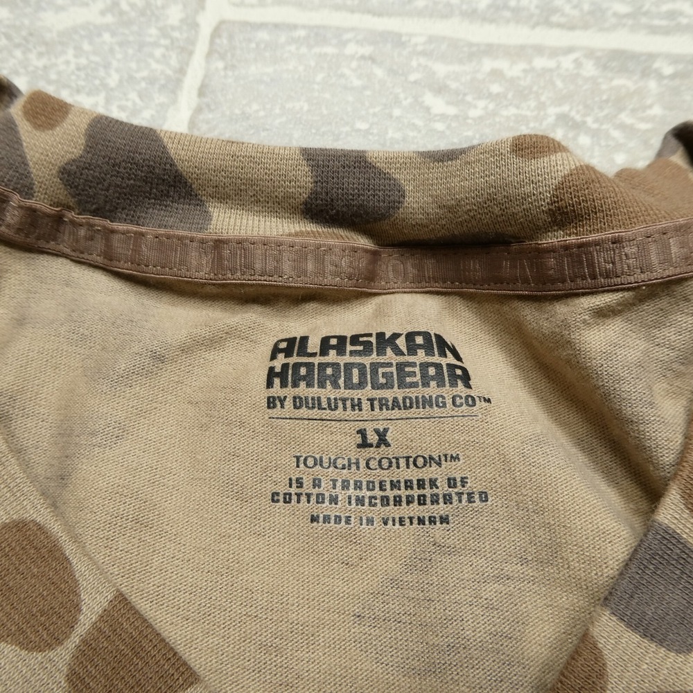 Alaskan Hardgear Top Womens 1X Brown Camo Tough Cotton Boxy Crop Short Sleeve - Picture 3 of 6